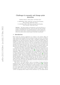 Challenges in anomaly and change point detection