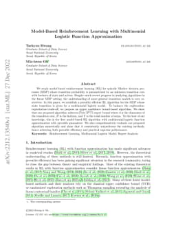 Model-Based Reinforcement Learning with Multinomial Logistic Function
  Approximation