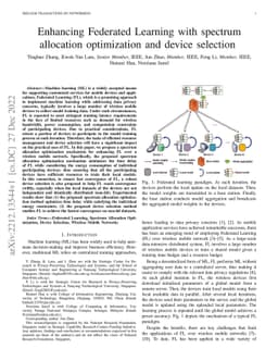 Enhancing Federated Learning with spectrum allocation optimization and
  device selection