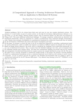 A Compositional Approach to Creating Architecture Frameworks with an
  Application to Distributed AI Systems
