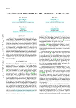 Voice conversion with limited data and limitless data augmentations