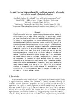 Co-supervised learning paradigm with conditional generative adversarial
  networks for sample-efficient classification