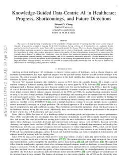 Knowledge-Guided Data-Centric AI in Healthcare: Progress, Shortcomings,
  and Future Directions