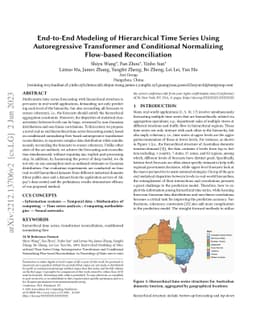 End-to-End Modeling Hierarchical Time Series Using Autoregressive Transformer and Conditional Normalizing Flow based Reconciliation