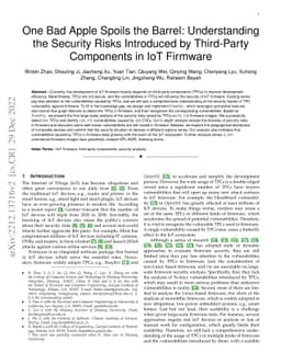 One Bad Apple Spoils the Barrel: Understanding the Security Risks
  Introduced by Third-Party Components in IoT Firmware
