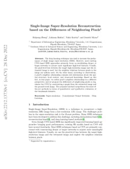 Single-Image Super-Resolution Reconstruction based on the Differences of
  Neighboring Pixels