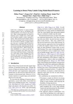 Learning to Detect Noisy Labels Using Model-Based Features