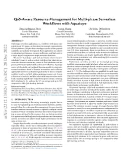 QoS-Aware Resource Management for Multi-phase Serverless Workflows with
  Aquatope