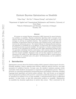 Extrinsic Bayesian Optimizations on Manifolds