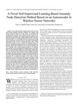 A Novel Self-Supervised Learning-Based Anomaly Node Detection Method
  Based on an Autoencoder in Wireless Sensor Networks