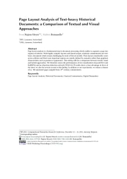 Page Layout Analysis of Text-heavy Historical Documents: a Comparison of
  Textual and Visual Approaches