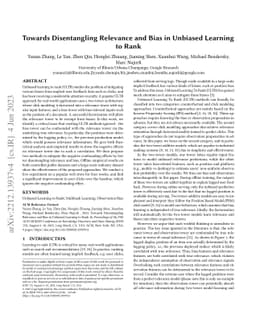 Towards Disentangling Relevance and Bias in Unbiased Learning to Rank