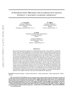 A Segmentation Method for fluorescence images without a machine learning
  approach