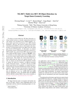 TiG-BEV: Multi-view BEV 3D Object Detection via Target Inner-Geometry
  Learning