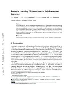 Towards Learning Abstractions via Reinforcement Learning