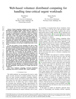 Web-based volunteer distributed computing for handling time-critical
  urgent workloads