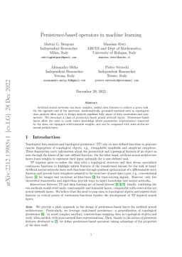 Persistence-based operators in machine learning