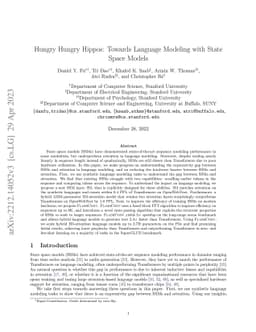 Hungry Hungry Hippos: Towards Language Modeling with State Space Models