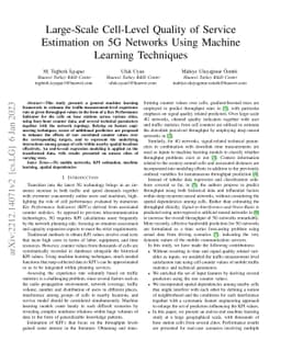 Large-Scale Cell-Level Quality of Service Estimation on 5G Networks
  Using Machine Learning Techniques