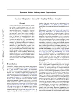 Provable Robust Saliency-based Explanations