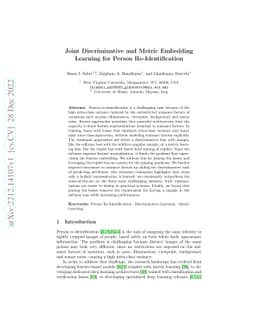 Joint Discriminative and Metric Embedding Learning for Person
  Re-Identification
