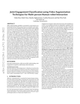 Joint Engagement Classification using Video Augmentation Techniques for
  Multi-person Human-robot Interaction
