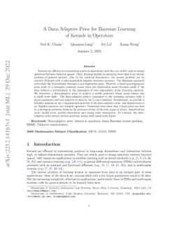 A Data-Adaptive Prior for Bayesian Learning of Kernels in Operators
