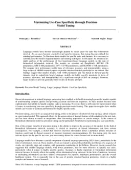Maximizing Use-Case Specificity through Precision Model Tuning
