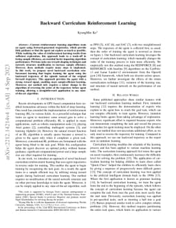 Backward Curriculum Reinforcement Learning
