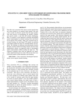 StyleTTS-VC: One-Shot Voice Conversion by Knowledge Transfer from
  Style-Based TTS Models