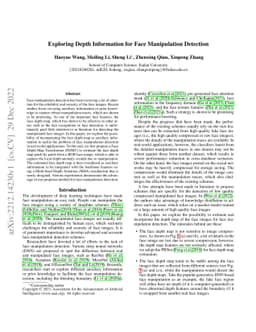 Exploring Depth Information for Face Manipulation Detection