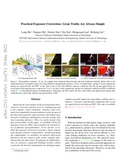 Practical Exposure Correction: Great Truths Are Always Simple