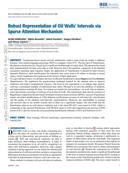 Robust representations of oil wells' intervals via sparse attention
  mechanism