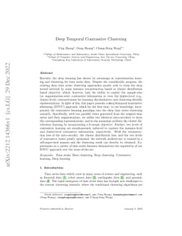 Deep Temporal Contrastive Clustering
