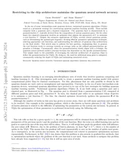 Restricting to the chip architecture maintains the quantum neural
  network accuracy
