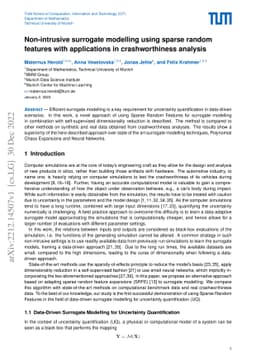Non-intrusive surrogate modelling using sparse random features with
  applications in crashworthiness analysis