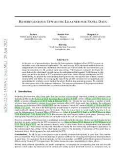 Heterogeneous Synthetic Learner for Panel Data