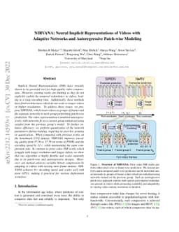 NIRVANA: Neural Implicit Representations of Videos with Adaptive
  Networks and Autoregressive Patch-wise Modeling