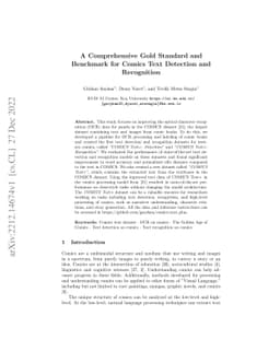 A Comprehensive Gold Standard and Benchmark for Comics Text Detection
  and Recognition