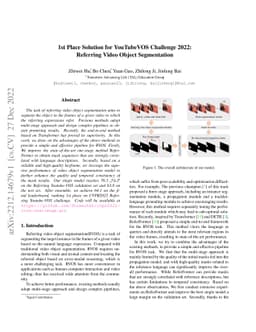 1st Place Solution for YouTubeVOS Challenge 2022: Referring Video Object
  Segmentation