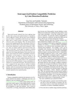 Semi-supervised Fashion Compatibility Prediction by Color Distortion
  Prediction