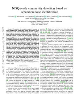 NISQ-ready community detection based on separation-node identification