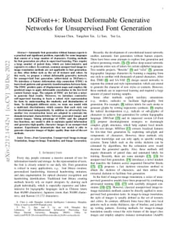 DGFont++: Robust Deformable Generative Networks for Unsupervised Font
  Generation