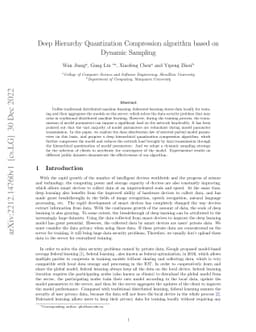 Deep Hierarchy Quantization Compression algorithm based on Dynamic
  Sampling