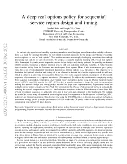 A deep real options policy for sequential service region design and
  timing