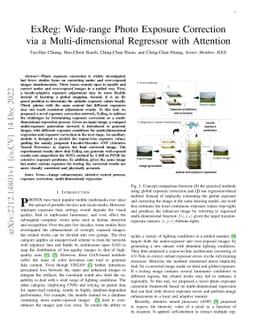 ExReg: Wide-range Photo Exposure Correction via a Multi-dimensional
  Regressor with Attention