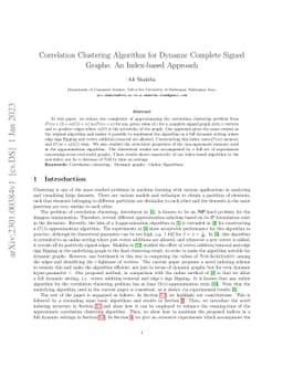 Correlation Clustering Algorithm for Dynamic Complete Signed Graphs: An
  Index-based Approach