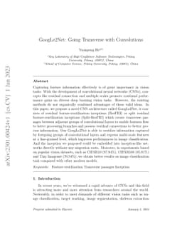 GoogLe2Net: Going Transverse with Convolutions