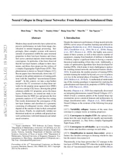 Neural Collapse in Deep Linear Networks: From Balanced to Imbalanced
  Data