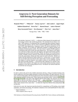 Argoverse 2: Next Generation Datasets for Self-Driving Perception and
  Forecasting
